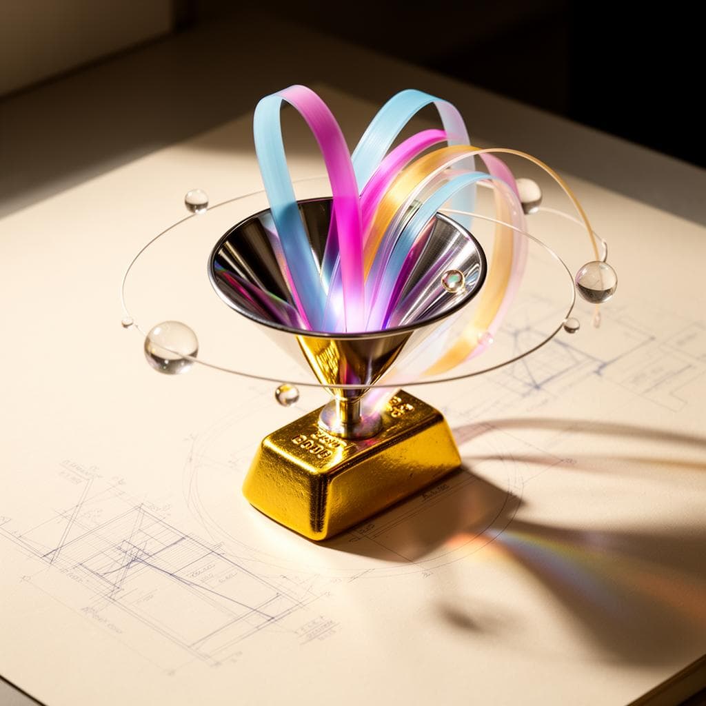 Abstract iridescent growth curve representing organic traffic scaling